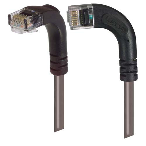 Category 5E Right Angle Patch Cable, RA Left Exit/Right Angle Down, Gray 5.0 ft