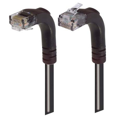 Category 5E Right Angle Patch Cable, Right Angle Up/Right Angle Down, Black 5.0 ft