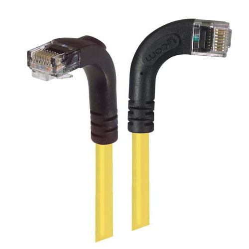 Category 5E Right Angle Patch Cable, RA Right Exit/Right Angle Down, Yellow 10.0 ft