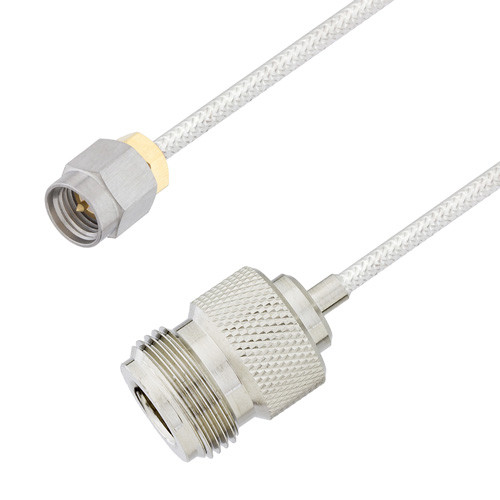 N Female to SMA Male Cable Assembly using LC085TB Coax, 1.5 FT