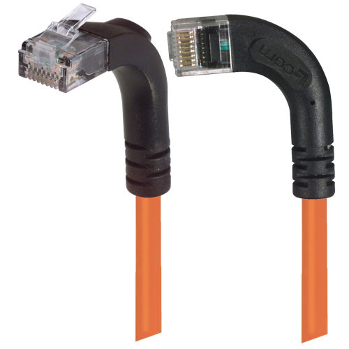 Category 5E Right Angle Patch Cable, RA Left Exit/Right Angle Up, Orange 20.0