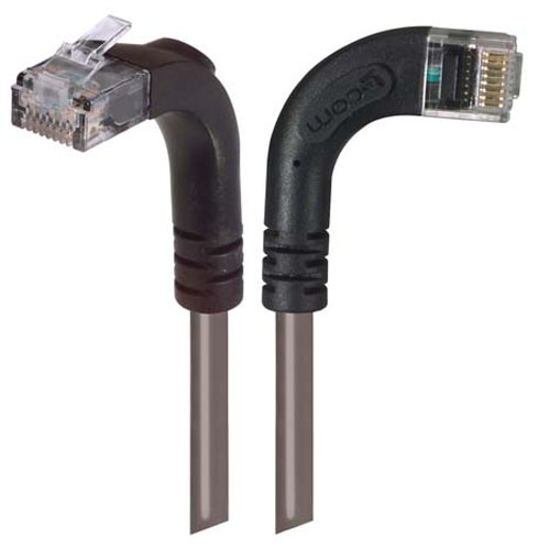 Category 5E Right Angle Patch Cable, RA Right Exit/Right Angle Up, Gray 20.0 ft