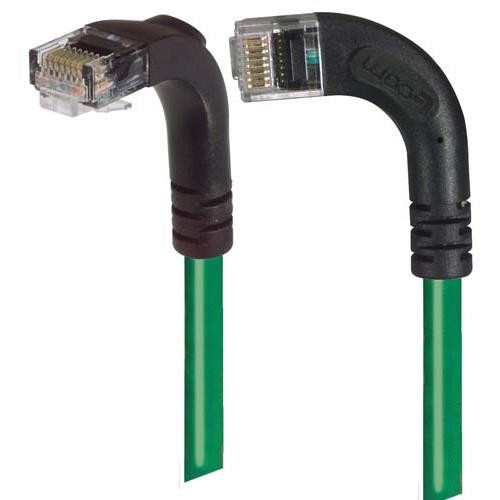 Category 5E Right Angle Patch Cable, RA Left Exit/Right Angle Down, Green 25.0 ft