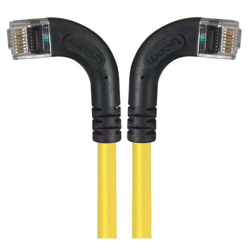 Category 5E Right Angle Patch Cable, RA Left Exit/RA Right Exit, Yellow, 15.0 ft