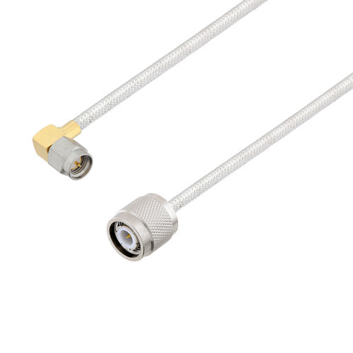 SMA Male Right Angle to TNC Male Cable Assembly using LC141TB Coax, 2 FT