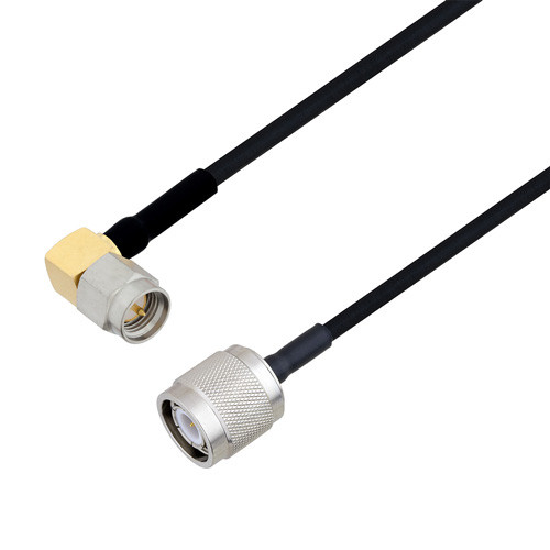SMA Male Right Angle to TNC Male Cable Assembly using LC085TBJ Coax, 3 FT