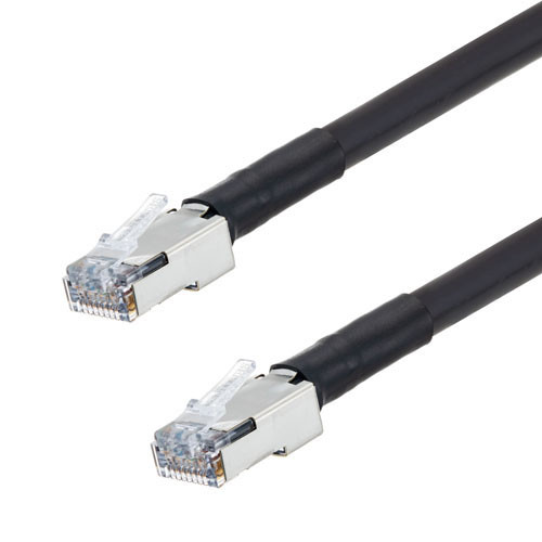 Double Shielded Cat5e Outdoor High Flex PoE Industrial  Ethernet Cable, RJ45, BLK, 100.0ft