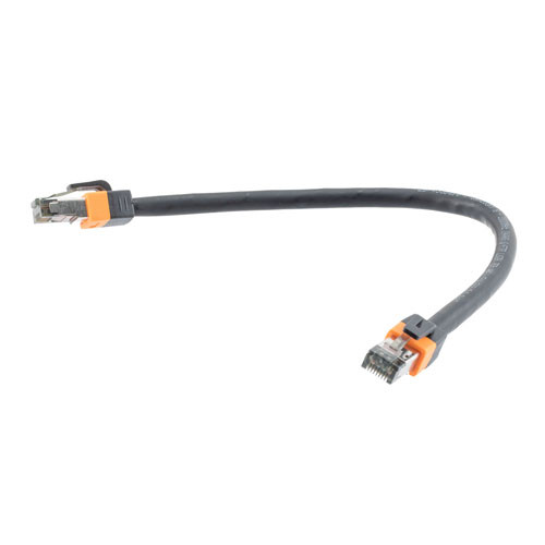 Cat 8, 40 gigabit, Ethernet Cable, S/FTP, 24 AWG, Twisted Pair, Dual Color Molded, Indoor, LSZH Jacket, Black, 2-foot