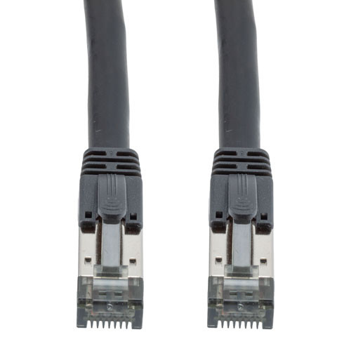 Cat 8, 40 gigabit, Ethernet Cable, S/FTP, 24 AWG, Twisted Pair, Tensile Resistant, Indoor, LSZH Jacket, Black, 15-foot