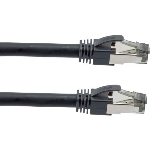 Cat 8, 40 gigabit, Ethernet Cable, S/FTP, 24 AWG, Twisted Pair, Tensile Resistant, Indoor, LSZH Jacket, Black, 4 foot