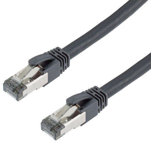 Cat 8, 40 gigabit, Ethernet Cable, S/FTP, 24 AWG, Twisted Pair, Tensile Resistant, Indoor, LSZH Jacket, Black, 7-foot