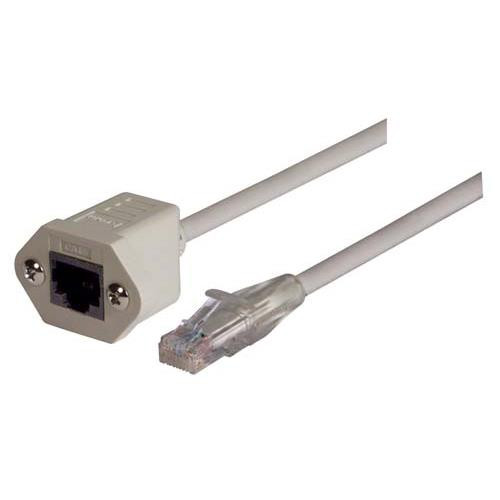 Category 6 Network Extension Cable with Mounting Flange, 10.0Ft