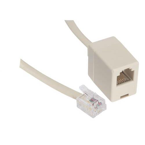 Reverse Cable Adapter RJ11 (6X4), Male/Female, 10 in.