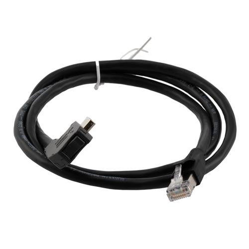 ix Economy Assembly, Category 6a, F/UTP, Single Shielded, Right Angle Up ix A Plug to RJ45 Plug, 26 AWG, CMR/CMX PVC, Black, 3-meter