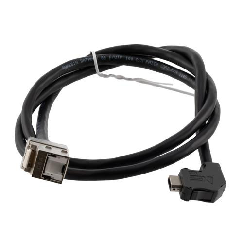 ix Economy Assembly, Category 6a, F/UTP, Single Shielded, Right Angle Up ix A Plug to RJ45 Jack, 26 AWG, CMR/CMX PVC, Black, 1-meter