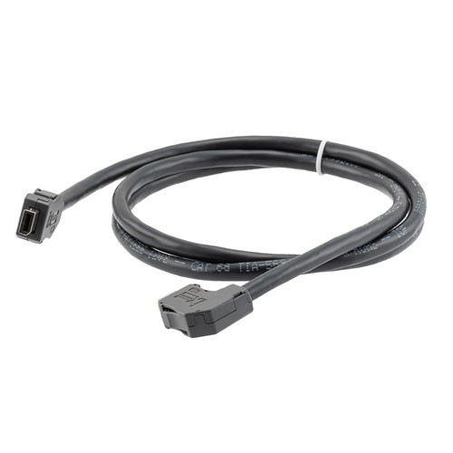 ix Economy Assembly, Category 6a, F/UTP, Single Shielded, Right Angle Down ix A Plug To ix A Plug, 26 AWG, CMR/CMX PVC, Black, 3-meter