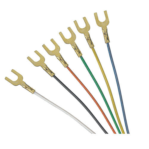 Flat Modular Cable, RJ12 (6x6) / Spade Lug, 2.0 ft