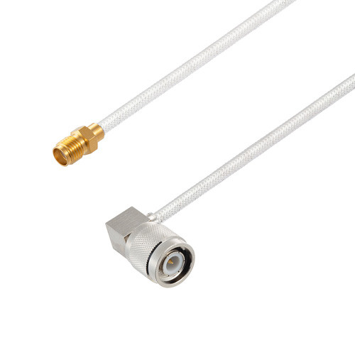 SMA Female to TNC Male Right Angle Cable Assembly using LC141TB Coax, 1.5 FT