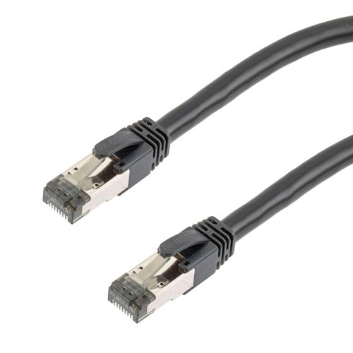 Cat 8 40Gig Ethernet Cable, S/FTP 24AWG, Tensile Resistant, PVC Jacket, Black, 1FT
