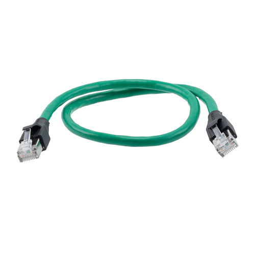 Category 7 10gig Ethernet Cable Assembly, S/FTP Shielded Pairs, RJ45 Male/Plug, 26AWG Stranded, PVC, Green, 7.5M