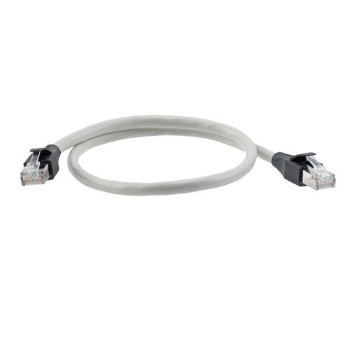 Category 7 10gig Ethernet Cable Assembly, S/FTP Shielded Pairs, RJ45 Male/Plug, 26AWG Stranded, PVC, Gray, 15M