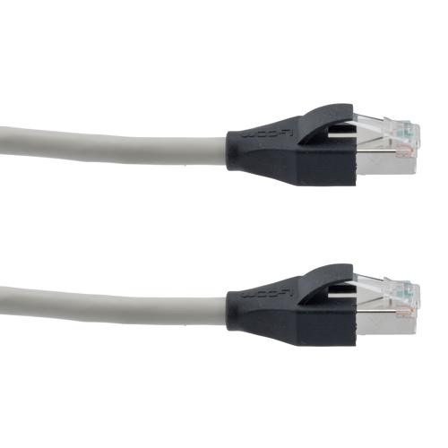Category 7 10gig Ethernet Cable Assembly, S/FTP Shielded Pairs, RJ45 Male/Plug, 26AWG Stranded, PVC, Gray, 2M