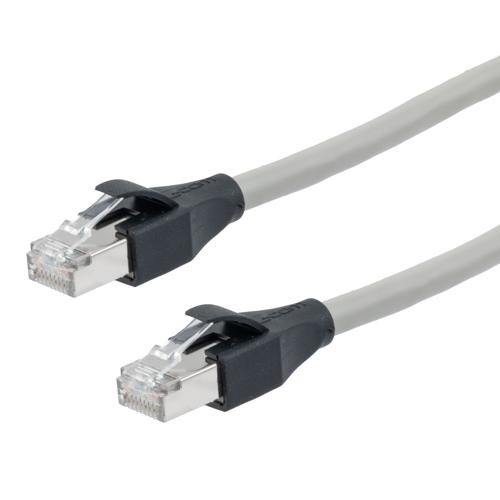Category 7 10gig Ethernet Cable Assembly, S/FTP Shielded Pairs, RJ45 Male/Plug, 26AWG Stranded, PVC, Gray, 3M