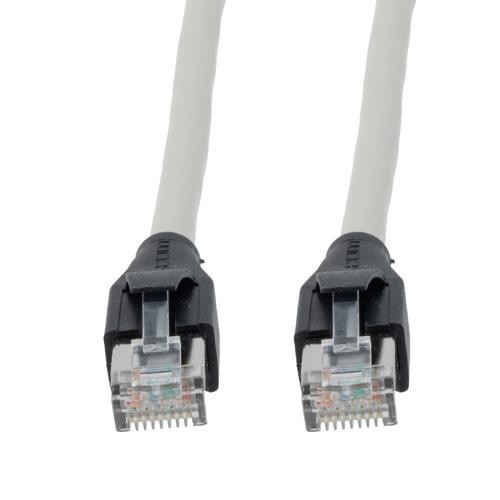 Category 7 10gig Ethernet Cable Assembly, S/FTP Shielded Pairs, RJ45 Male/Plug, 26AWG Stranded, PVC, Gray, 3M