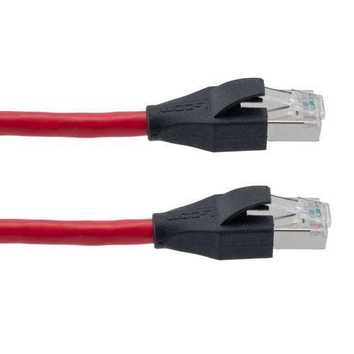 Category 7 10gig Ethernet Cable Assembly, S/FTP Shielded Pairs, RJ45 Male/Plug, 26AWG Stranded, PVC, Red, 5M