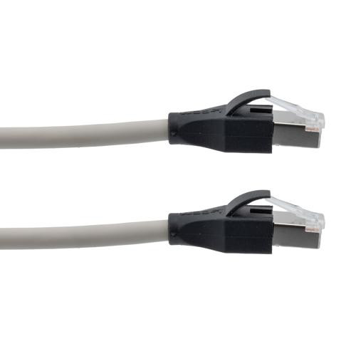 Category 7 10gig Ethernet Cable Assembly, S/FTP Shielded Pairs, RJ45 Male/Plug, 26AWG Stranded, LSZH, Gray, 5M