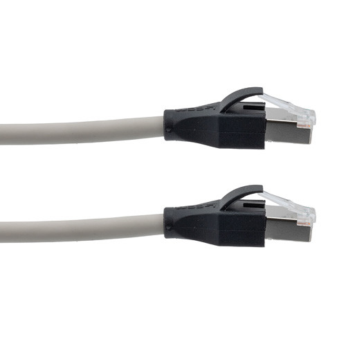 Category 7 10gig Ethernet Cable Assembly, S/FTP Shielded Pairs, RJ45 Male/Plug, 26AWG Stranded, LSZH, Gray, 7.5M