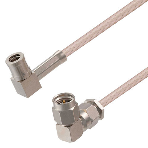 SMB Plug Right Angle to SMA Male Right Angle Cable Assembly using RG316-DS Coax, 4 FT