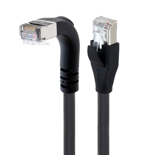 Braid Shielded Category 5e High Flex Right Angle Ethernet Cable, Straight/Right Angle Down, 4.0m
