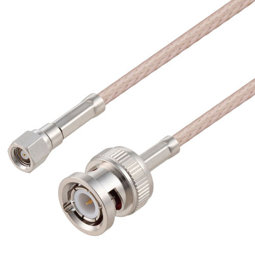 SMC Plug to BNC Male Cable Assembly using RG316-DS Coax, 4 FT , LF Solder