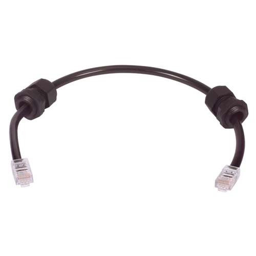 Cat5e Outdoor Patch Cable, RJ45/RJ45, Weather Tight Grommet, Black, 5.0 ft