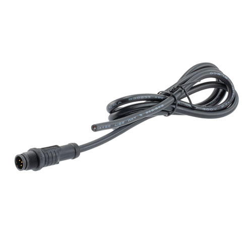 IP68 Waterproof M12 5 Position B-code, Sensor Signal Cable, Light Weight Plastic Nut, 22AWG, PVC, Male To Open, Black, 1M