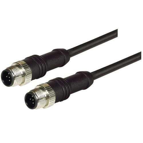 M12 5 Position A-Coded Male/Male Cable, 0.5m