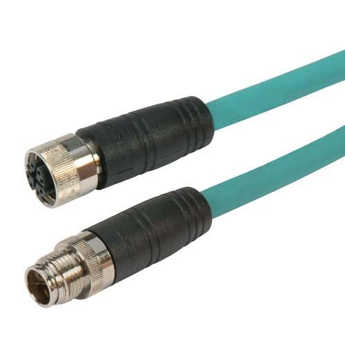 Category 6a M12 8 Position X code SF/UTP Industrial Cable, M12 M / M12 F, 10.0m