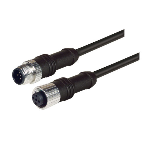 M12 5 Position A-Coded Male/Female Cable, 10.0m