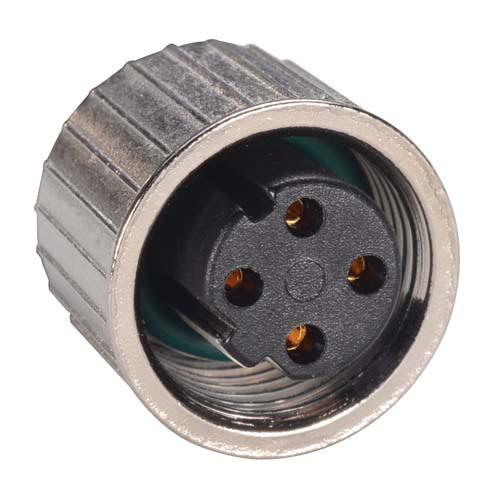 M12 4 Position D-Coded Male/Female Cable Assembly, 0.5m