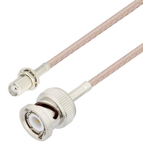 BNC Male to SMA Female Bulkhead Cable Assembly using RG316 Coax, 3 FT