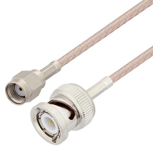 Reverse Polarity SMA Plug to BNC Male Cable Assembly using RG316 Coax, 6 FT