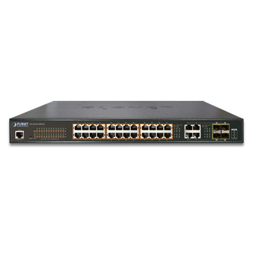 24-Port 10/100/1000T 802.3at PoE + 4-Port Gigabit TP/SFP Combo Managed Switch 440 Watt
