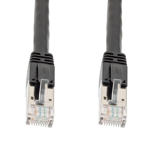 Category 6a 10gig 100W PoE Ethernet Cable Assembly, 22AWG Stranded, RJ45 Male Plug, CM PVC Jacket, Black, 50FT