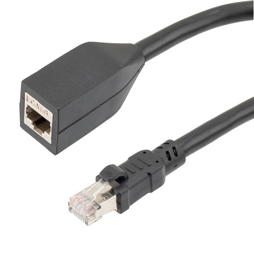 Category 8 40gig Extension Cable Assembly, RJ45 Male Plug to Female Jack, S/FTP Double Shielded, 24AWG Stranded, Black, 3F