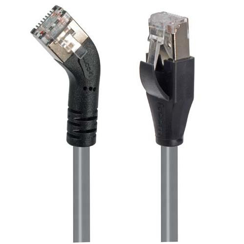 Category 6 Shielded 45° Patch Cable, Straight/Right 45° Angle, Gray 10.0 ft