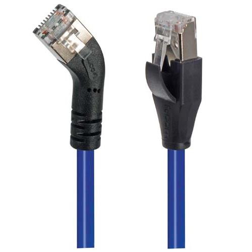 Category 6 Shielded 45° Patch Cable, Straight/Right 45° Angle, Blue 7.0 ft
