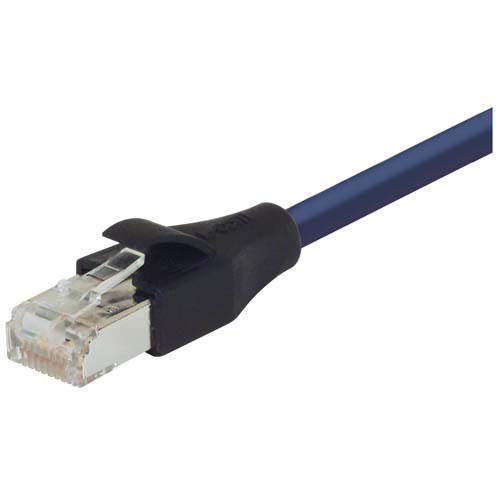 Shielded Cat 6 Cable, RJ45 / RJ45 PVC Jacket, Blue 5.0 ft