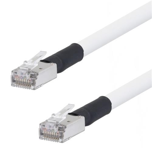 Shielded Cat 6 Cable, RJ45 / RJ45 Plenum Jacket, White 50.0 ft