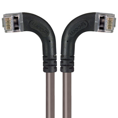 Category 6 Shielded LSZH Right Angle Patch Cable, Right Angle Left/Right Angle Right, Gray, 2.0 ft
